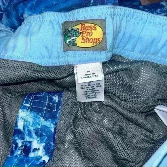Bass Pro Shops Water Splash Print Swim Trunks Size M - Picture 5 of 5